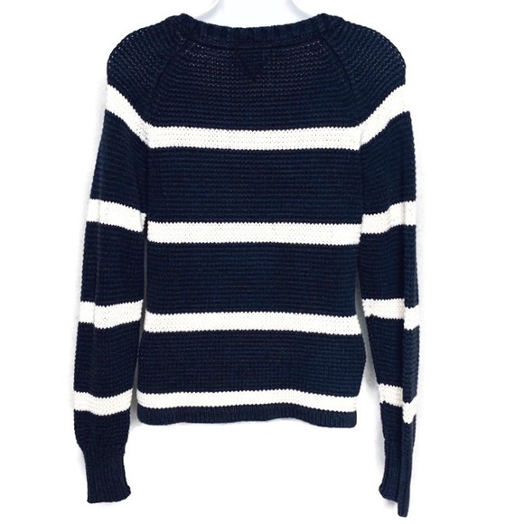 Volcom Striped Knit Sweater Black/White Sz S/P/10 - Picture 4 of 6